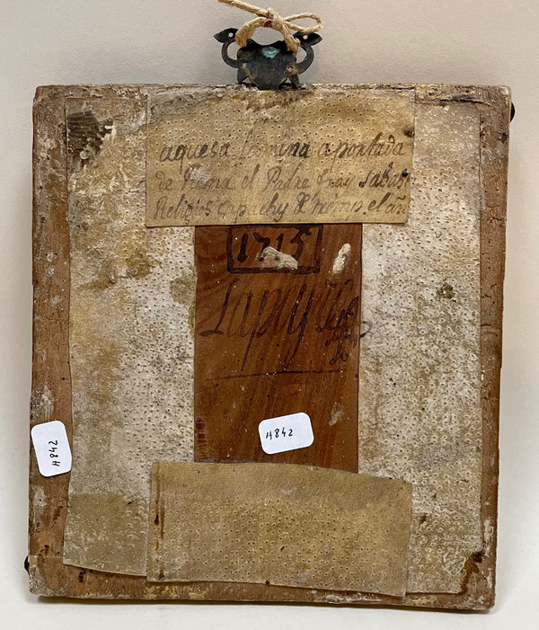 Piéta fixé sous verre 1715 , école italienne