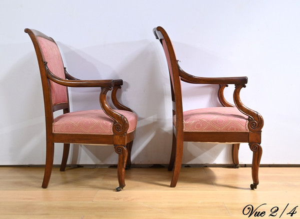 Paire de Fauteuils en Acajou, époque Restauration – Début XIXe