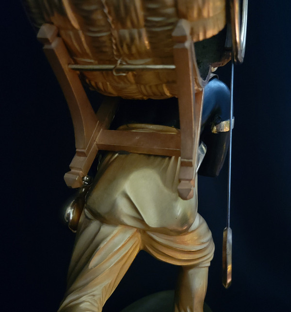 Clock the porter "le portefaix noir" after J.A.REICHE CIRCA 1810