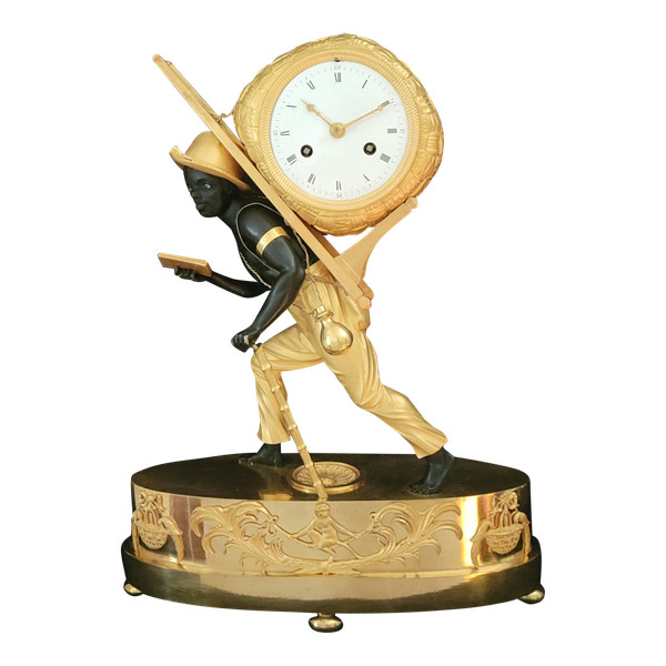 Clock the porter "le portefaix noir" after J.A.REICHE CIRCA 1810