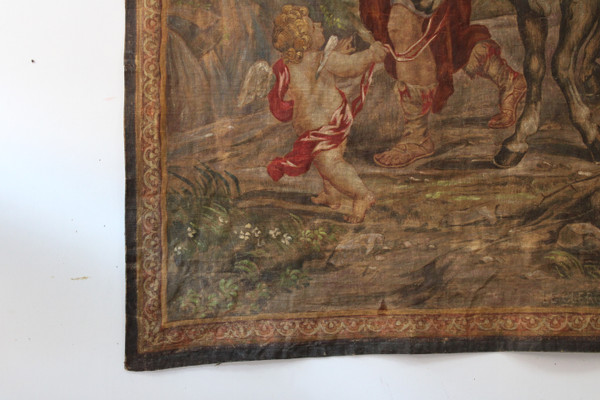 Painted canvas (imitating tapestry), "The Flight into Egypt", 19th century