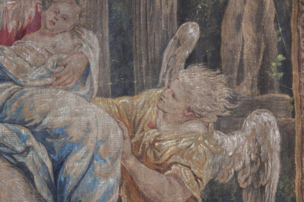 Painted canvas (imitating tapestry), "The Flight into Egypt", 19th century