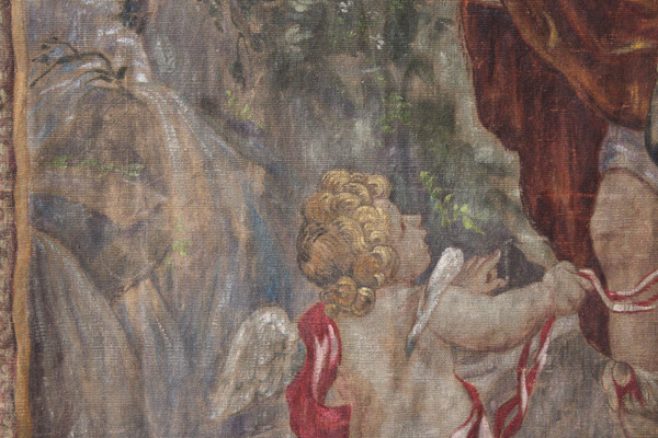 Painted canvas (imitating tapestry), "The Flight into Egypt", 19th century