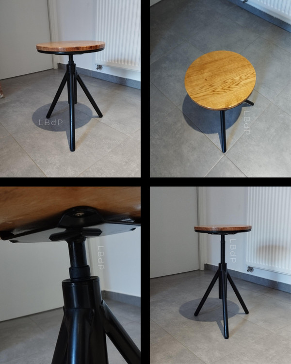 Sgabello indus a treppiede regolabile dal design vintage