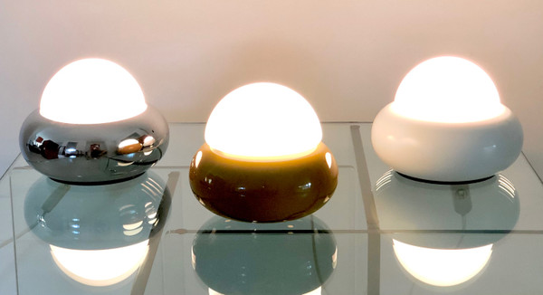 Lampe UFO chromée modèle c359 par LUCI, Italie années 70