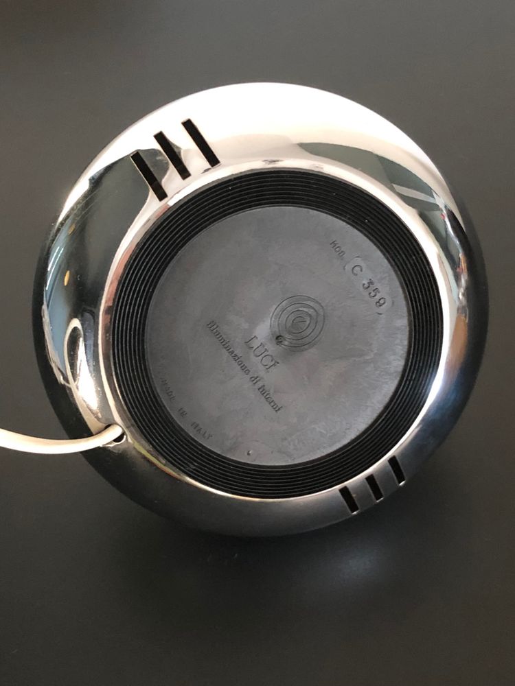 Lampe UFO chromée modèle c359 par LUCI, Italie années 70
