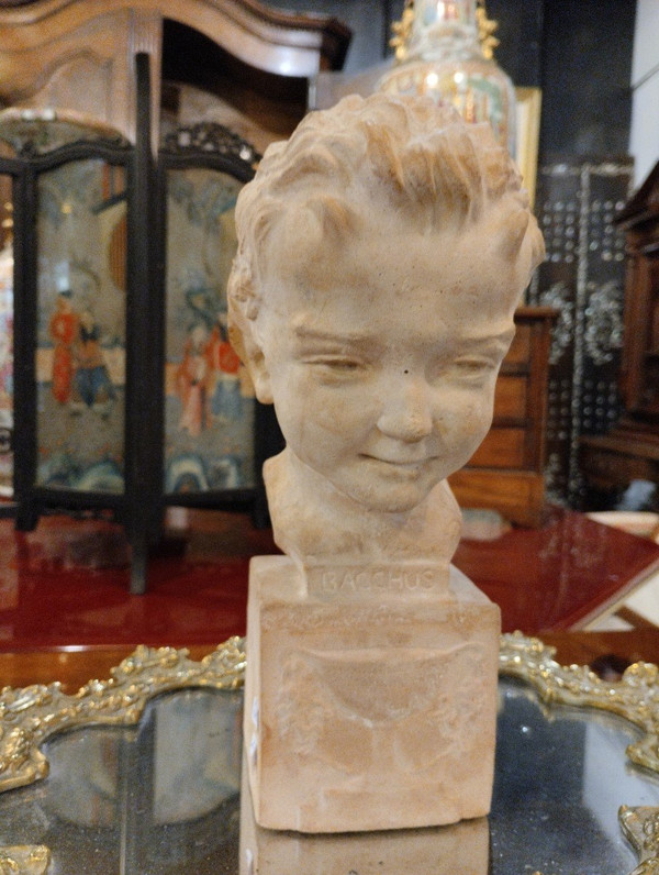 Büste - Bacchus- Terrakotta - André Cavacos - V. 1930.
