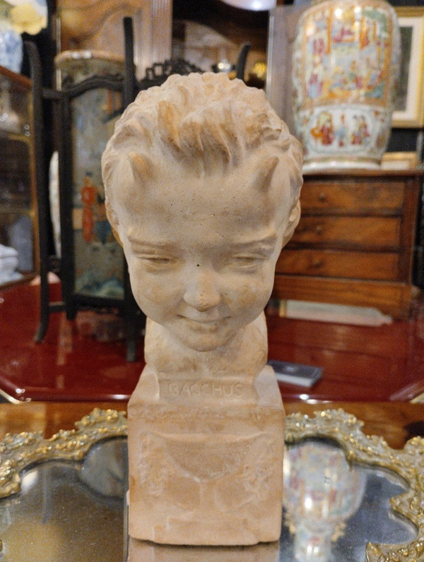Büste - Bacchus- Terrakotta - André Cavacos - V. 1930.