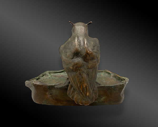 Paul JOUVE (1878-1973) Calamaio a forma di gufo - Bronzo