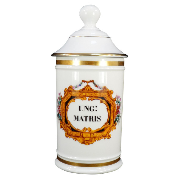 Porcelain PHARMACIE jar from PARIS "FONTEMOING & PEIGNEY" UNG : MATRIS
