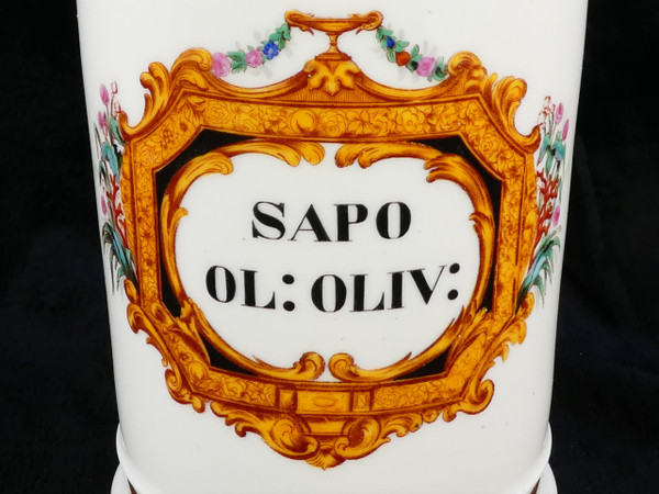 Vaso da farmacia in porcellana di PARIGI "FONTEMOING & PEIGNEY" SAPO OL :OLIV