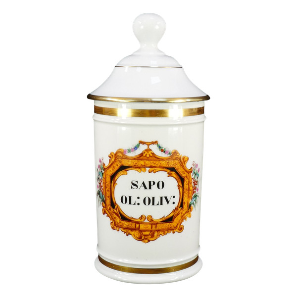 Vaso da farmacia in porcellana di PARIGI "FONTEMOING & PEIGNEY" SAPO OL :OLIV