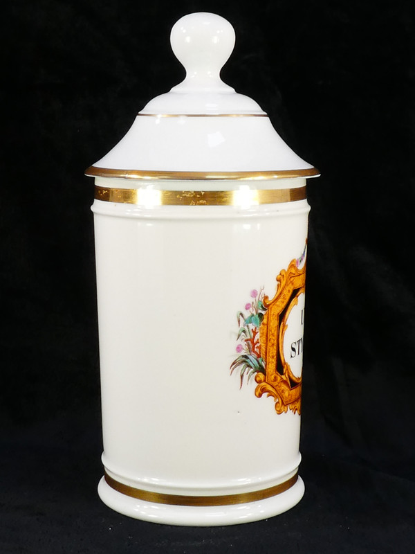 Pot a PHARMACIE en Porcelaine de PARIS "FONTEMOING & PEIGNEY" UNG : STYRACIS