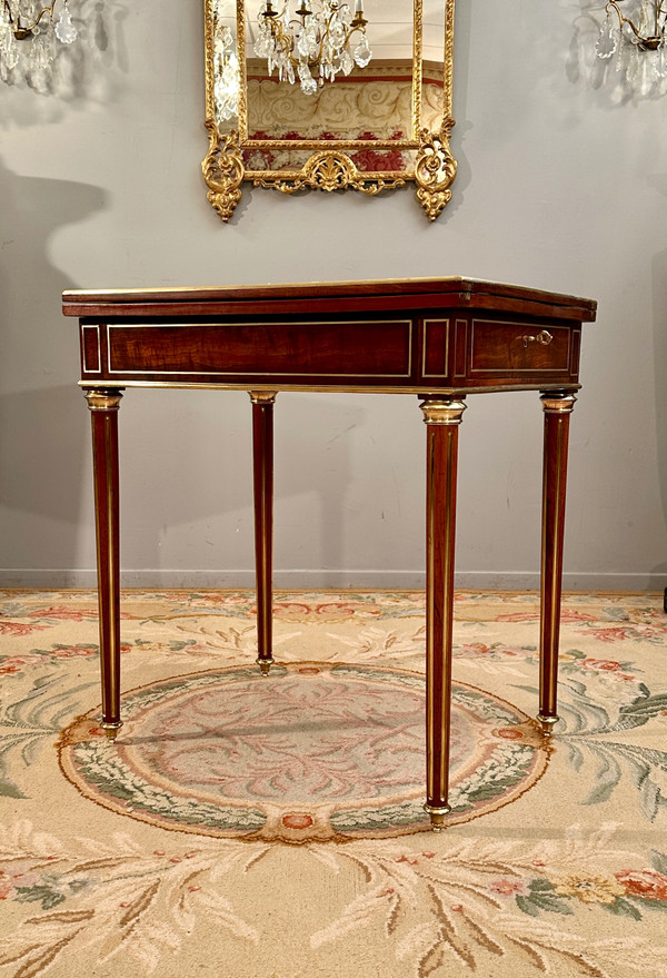 Table A Jeux En Acajou De Style Louis XVI Epoque Napoleon III