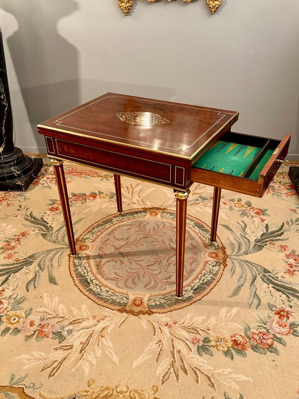 Table A Jeux En Acajou De Style Louis XVI Epoque Napoleon III