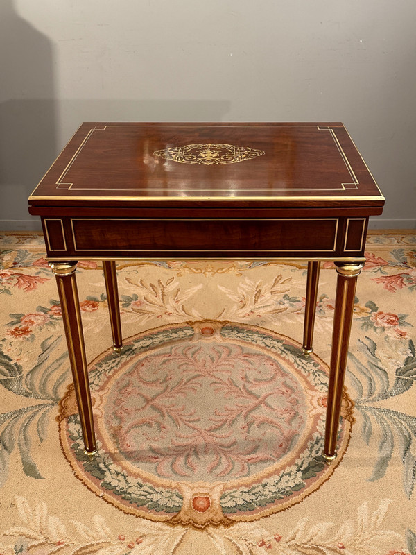 Table A Jeux En Acajou De Style Louis XVI Epoque Napoleon III