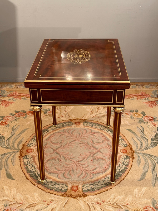 Table A Jeux En Acajou De Style Louis XVI Epoque Napoleon III