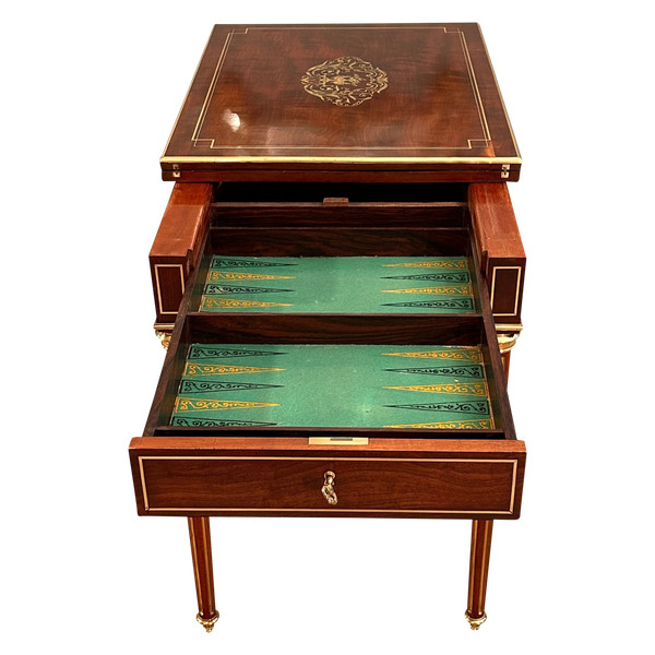 Table A Jeux En Acajou De Style Louis XVI Epoque Napoleon III