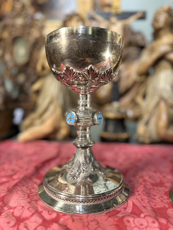 Large Silver Ciborium - 19th century