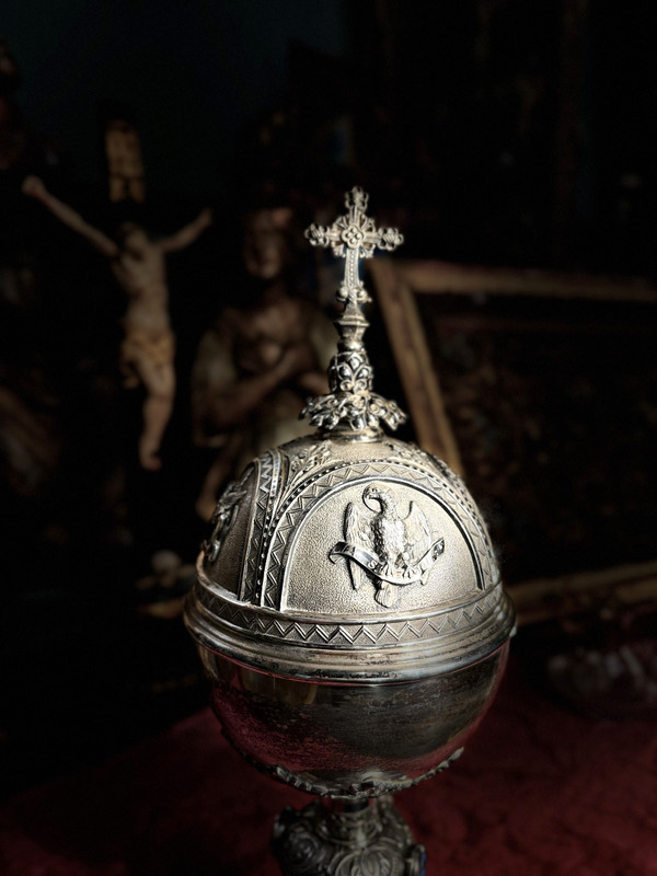 Large Silver Ciborium - 19th century