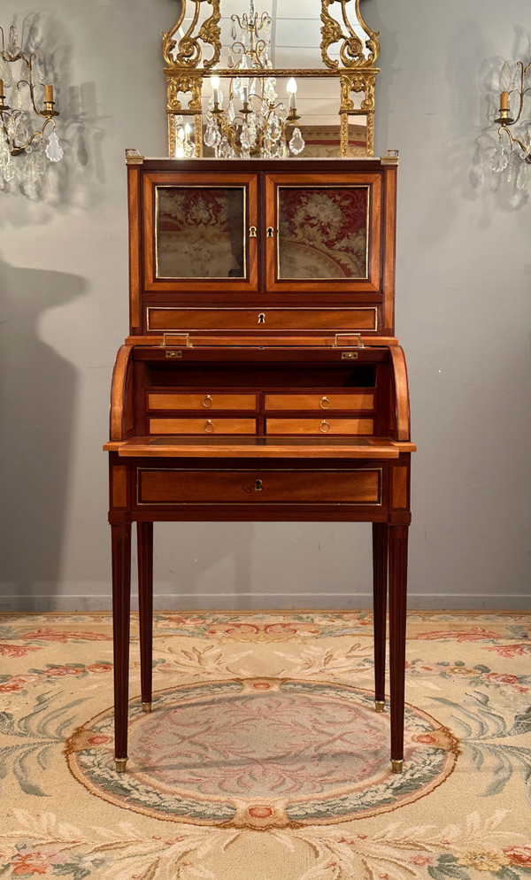 Petit Bureau A Cylindre Bonheur du Jour d'Epoque Louis XVI Vers 1780