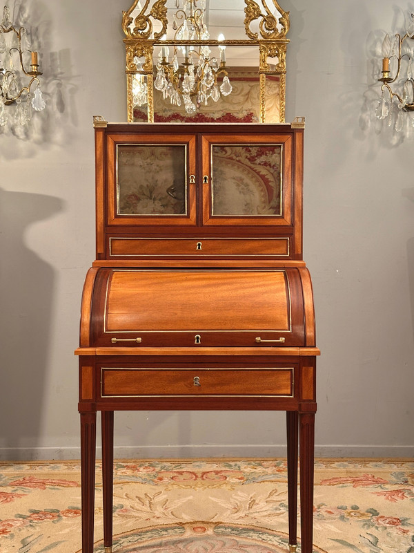 Petit Bureau A Cylindre Bonheur du Jour d'Epoque Louis XVI Vers 1780