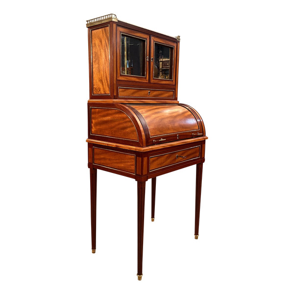 Petit Bureau A Cylindre Bonheur du Jour d'Epoque Louis XVI Vers 1780