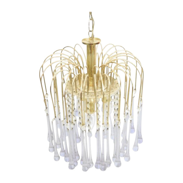 Lampadario Cascade in vetro di murano (blu)