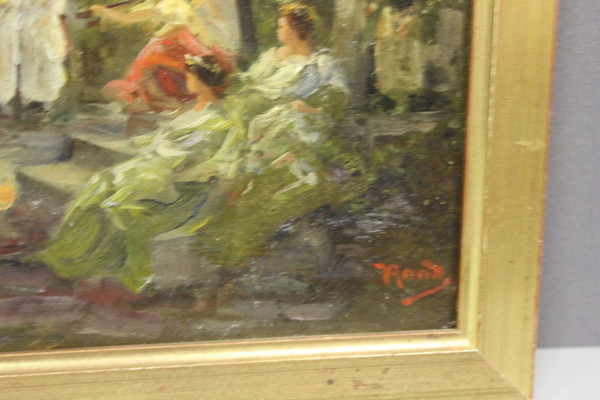 Öl Auf Holz Fest Im Alten Griechenland Um 1900
