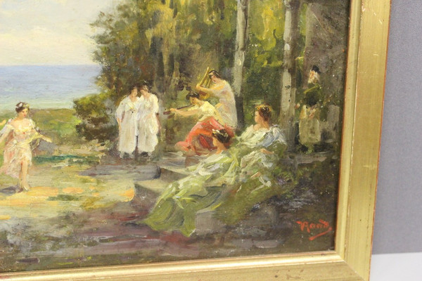 Öl Auf Holz Fest Im Alten Griechenland Um 1900
