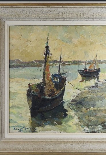 Gemälde hst die Boote Benoît Desprey Arras 1902-1976