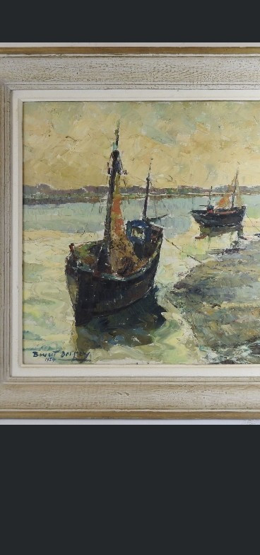 Gemälde hst die Boote Benoît Desprey Arras 1902-1976