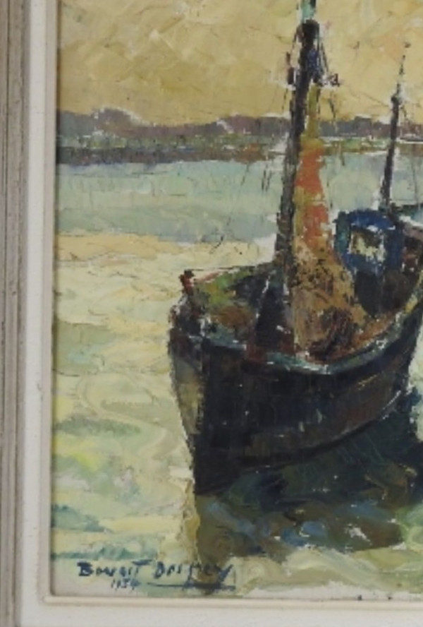 Gemälde hst die Boote Benoît Desprey Arras 1902-1976