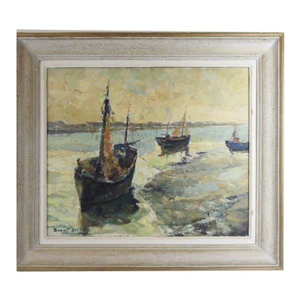 Gemälde hst die Boote Benoît Desprey Arras 1902-1976