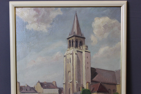 Huile Sur Carton église De Saint Germain Des Prés By Reillac 1937