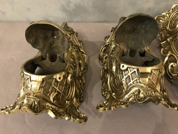 4 Corner billiard heads for balls, in 19th century bronze