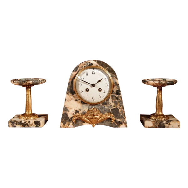 Elegant French Art Deco clock trim, circa 1920.