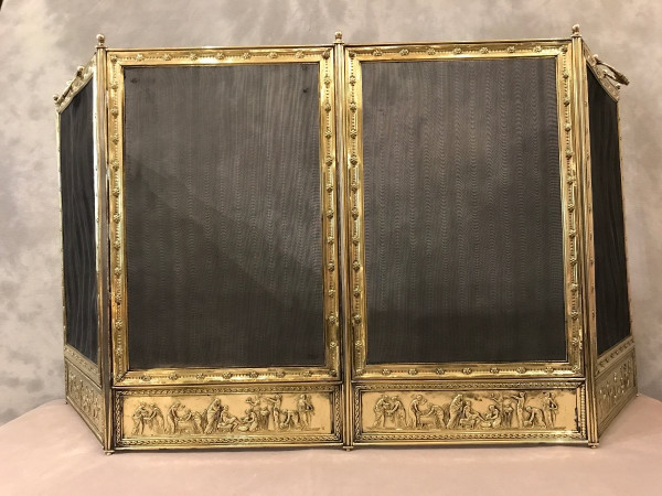 Beautiful pressed brass mantelpiece from the mid-19th century
