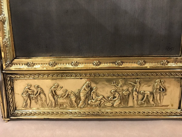 Beautiful pressed brass mantelpiece from the mid-19th century