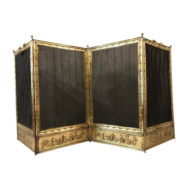 Beautiful pressed brass mantelpiece from the mid-19th century