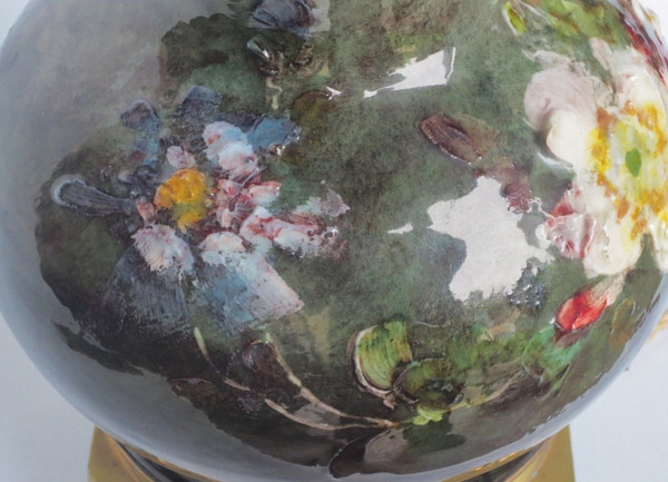 Coppia di lampade impressioniste in ceramica.  