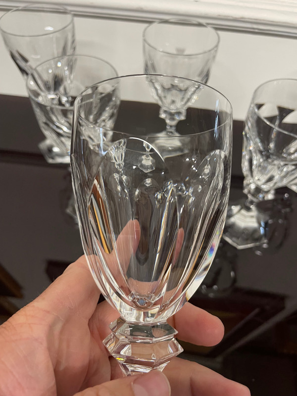 6 Bicchieri Acqua Saint Louis Cristallo Modello Chambord H: 18 Cm 