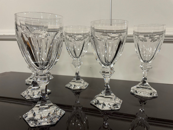 6 Bicchieri Acqua Saint Louis Cristallo Modello Chambord H: 18 Cm 
