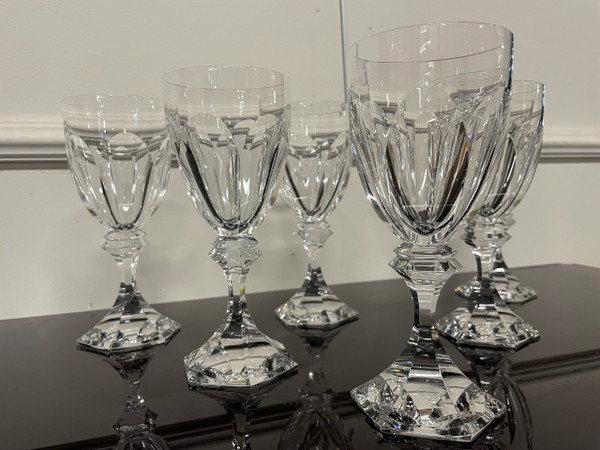6 Bicchieri Acqua Saint Louis Cristallo Modello Chambord H: 18 Cm 