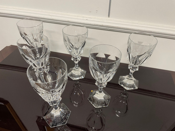 6 Bicchieri Acqua Saint Louis Cristallo Modello Chambord H: 18 Cm 
