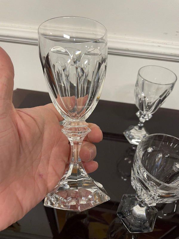 6 Calici da vino in cristallo Saint Louis Modello Chambord H: 16,5 cm