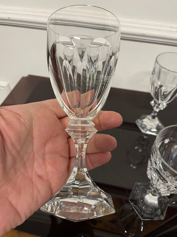 6 Calici da vino in cristallo Saint Louis Modello Chambord H: 16,5 cm