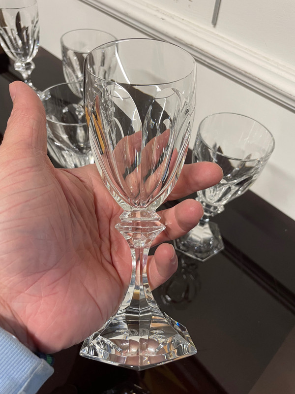 6 Calici da vino in cristallo Saint Louis Modello Chambord H: 16,5 cm