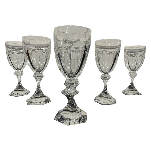 6 Calici da vino in cristallo Saint Louis Modello Chambord H: 16,5 cm
