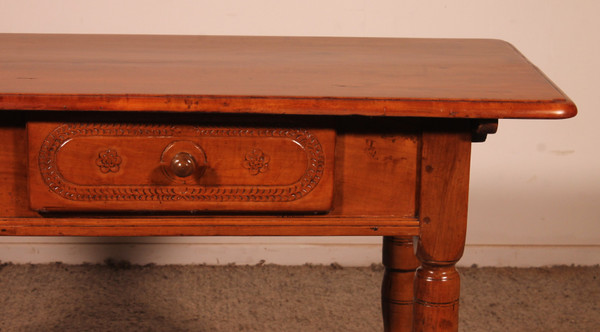 Console Deux Tiroir En Cerisier - 18° Siècle